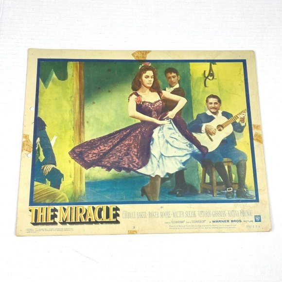 The Miracle 1959 Original Lobby Card Movie Poster War Carroll Baker Roger Moore - Picture 1 of 9
